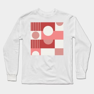 red white and beige pattern Long Sleeve T-Shirt